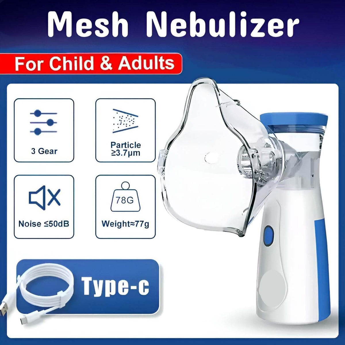 Portable Mesh Nebulizer Rechargeable Machine