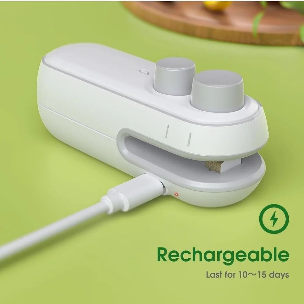 Portable Mini Sealing Machine 2 in 1 USB Rechargeable Magnetic Bag Sealer Heat Seal with Cutter