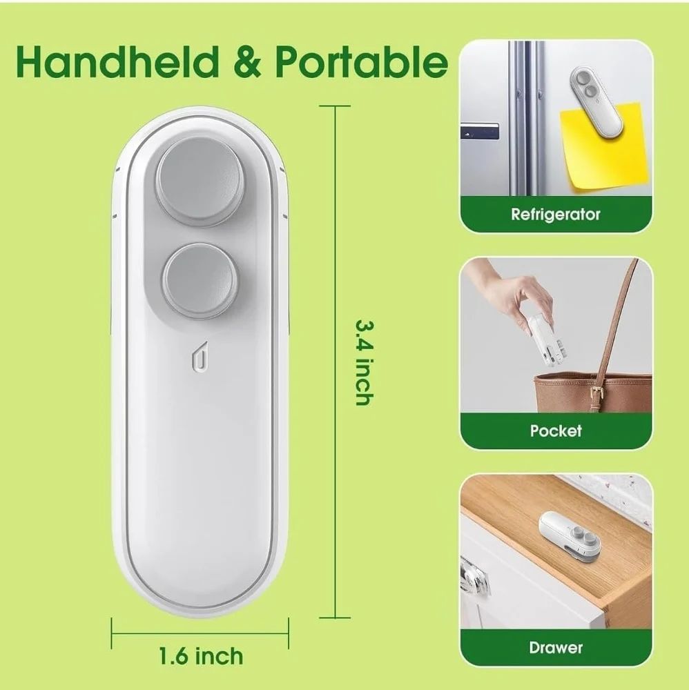 Portable Mini Sealing Machine 2 in 1 USB Rechargeable Magnetic Bag Sealer Heat Seal with Cutter