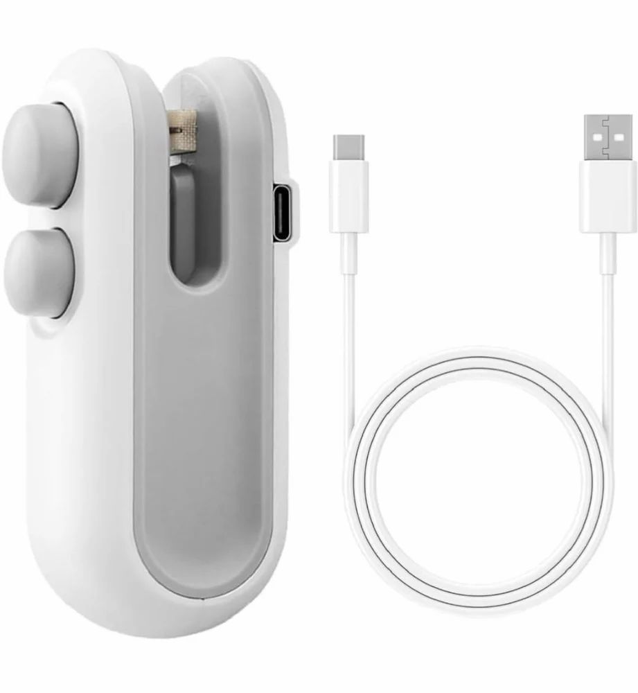 Portable Mini Sealing Machine 2 in 1 USB Rechargeable Magnetic Bag Sealer Heat Seal with Cutter